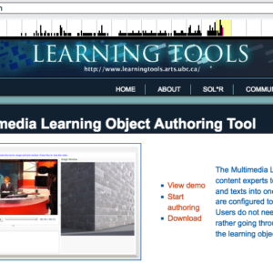 Screen capture of the website Multimedia Learning Object Authoring Tool